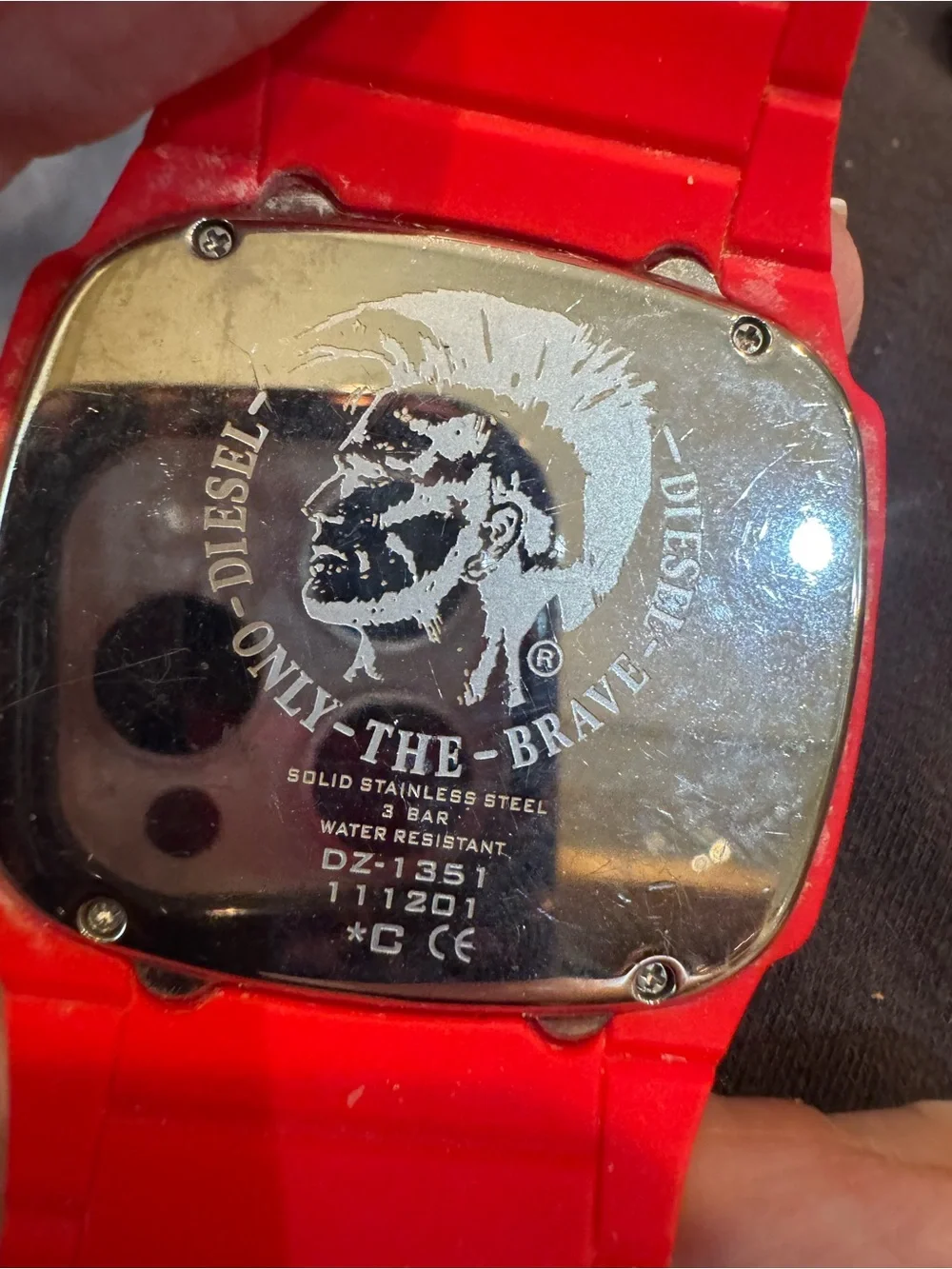 Diesel wide face Men's Red Sport Watch - needs battery
